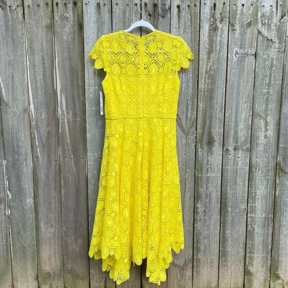 ANTONIO MELANI Sunny Yellow Lace Midi Dress - Picture 5 of 9